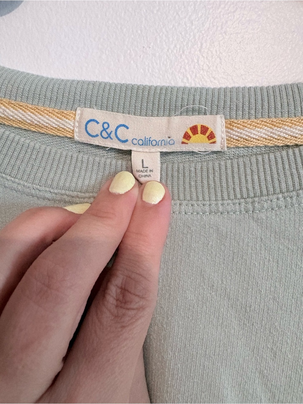 C&C California Sage Crewneck Sweatshirt with embroidered sun - Picture 3 of 7